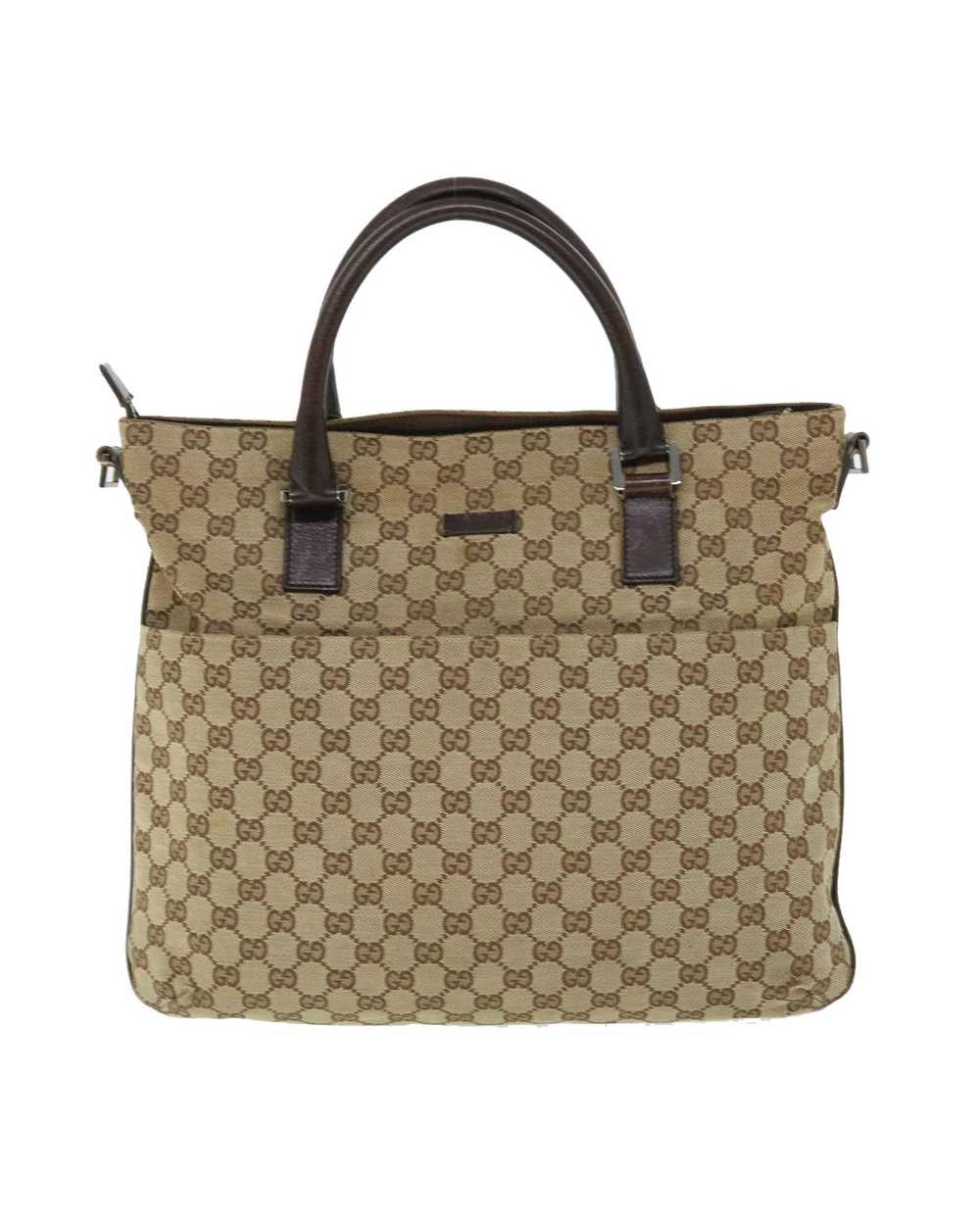 Gucci Beige Canvas Shoulder Bag with GG Design - image 2