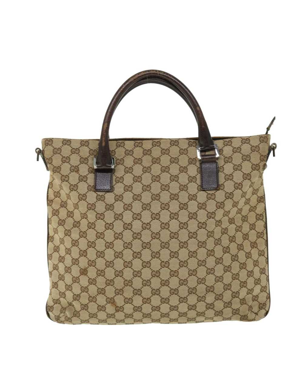 Gucci Beige Canvas Shoulder Bag with GG Design - image 3