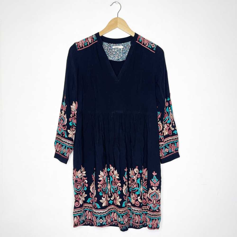 Anthropologie Floreat Black Avery Embroidered Dre… - image 4