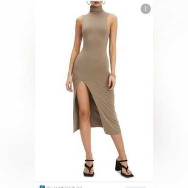 NEW Good American Tan Sleeveless Midi Dress| Size… - image 1