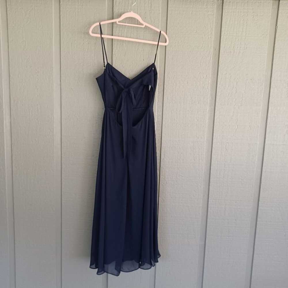 After Six Chiffon Bridesmaid Dress Size 4 In Midn… - image 3