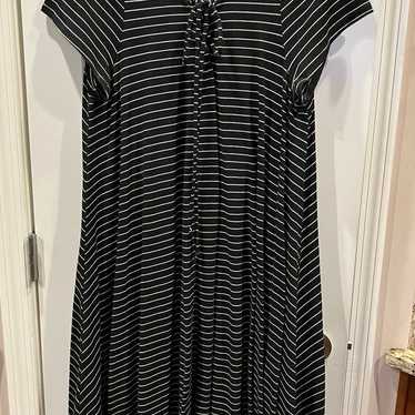 Torrid Black White Striped Dress Sz 2x