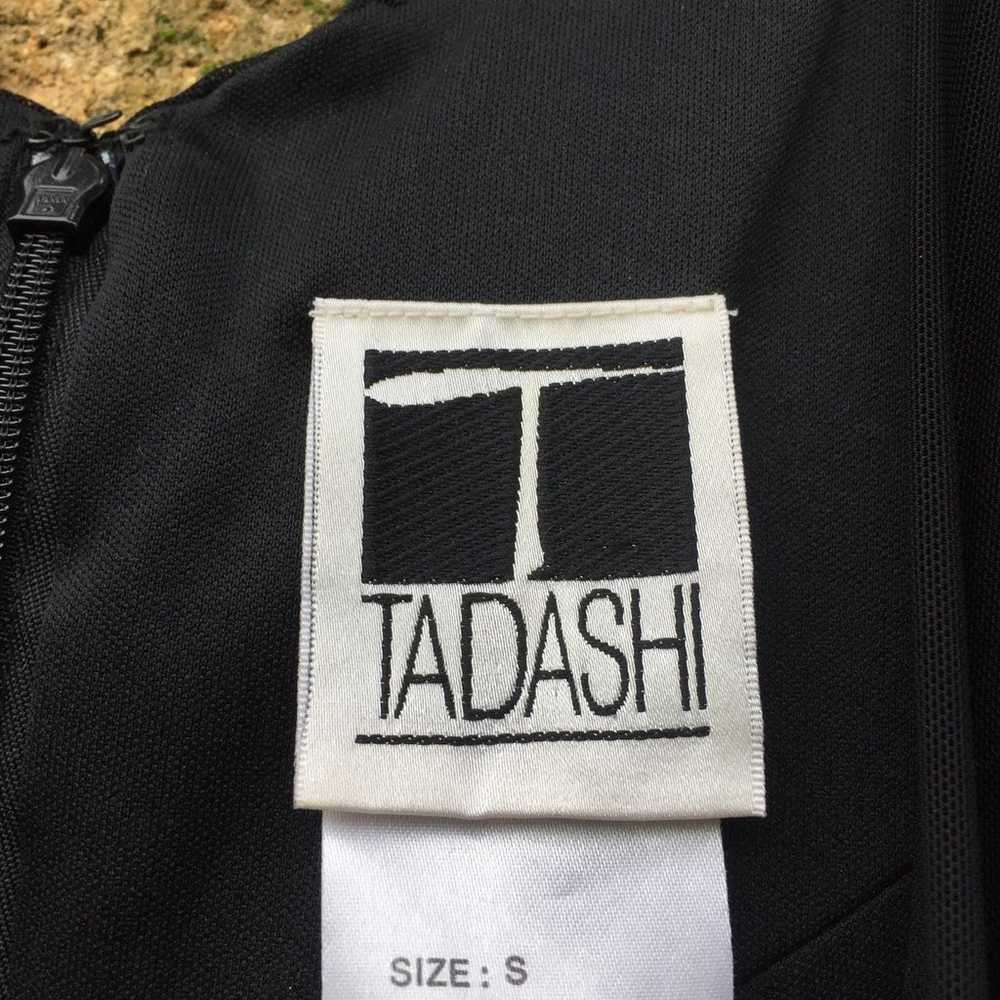 Vintage Tadashi Black Ruched Bodycon Dress S - image 3