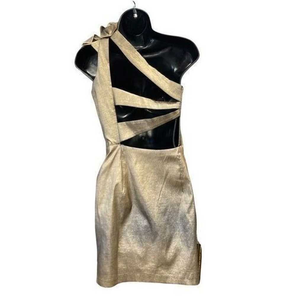 JESSICA McCLINTOCK,Prom Dress, Gold with black sh… - image 2