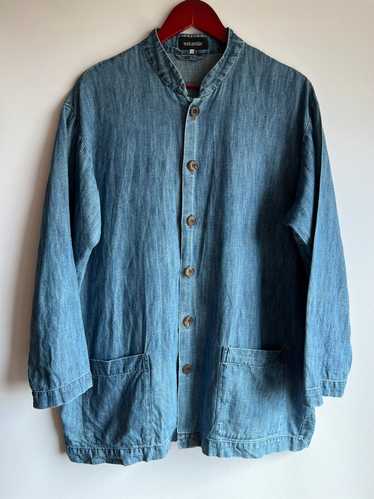 Eskandar Eskandar Denim Cotton Linen Blazer Jacke… - image 1