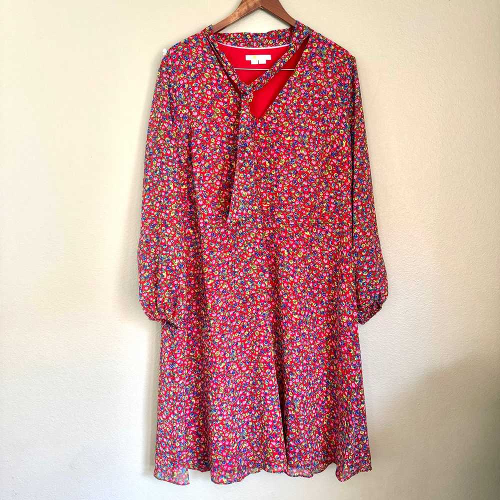 Boden Imogen Floral Tie Neck Long Sleeve Peasant … - image 2