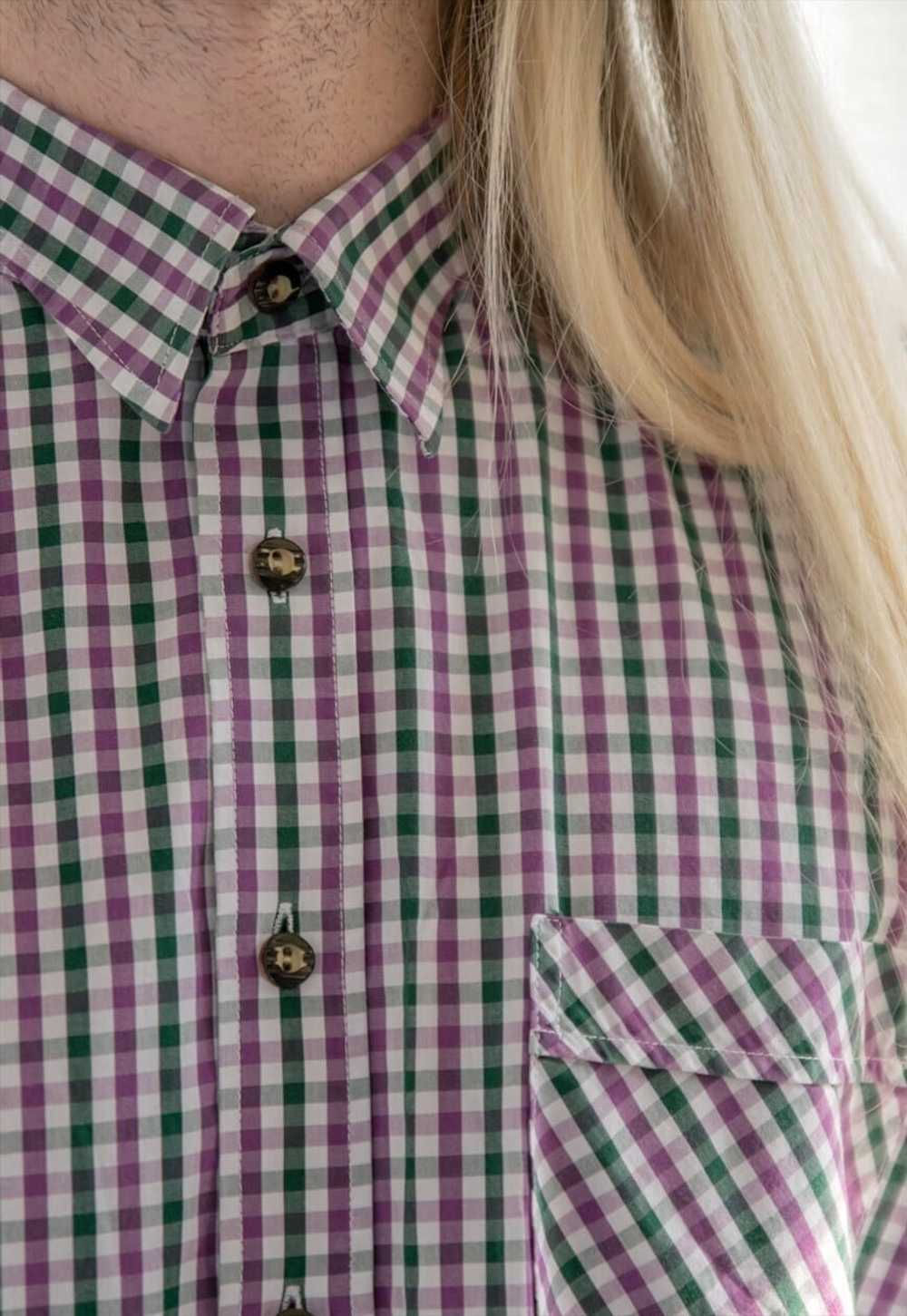 Vintage 80's Multicolour Checked Cotton Shirt - image 2