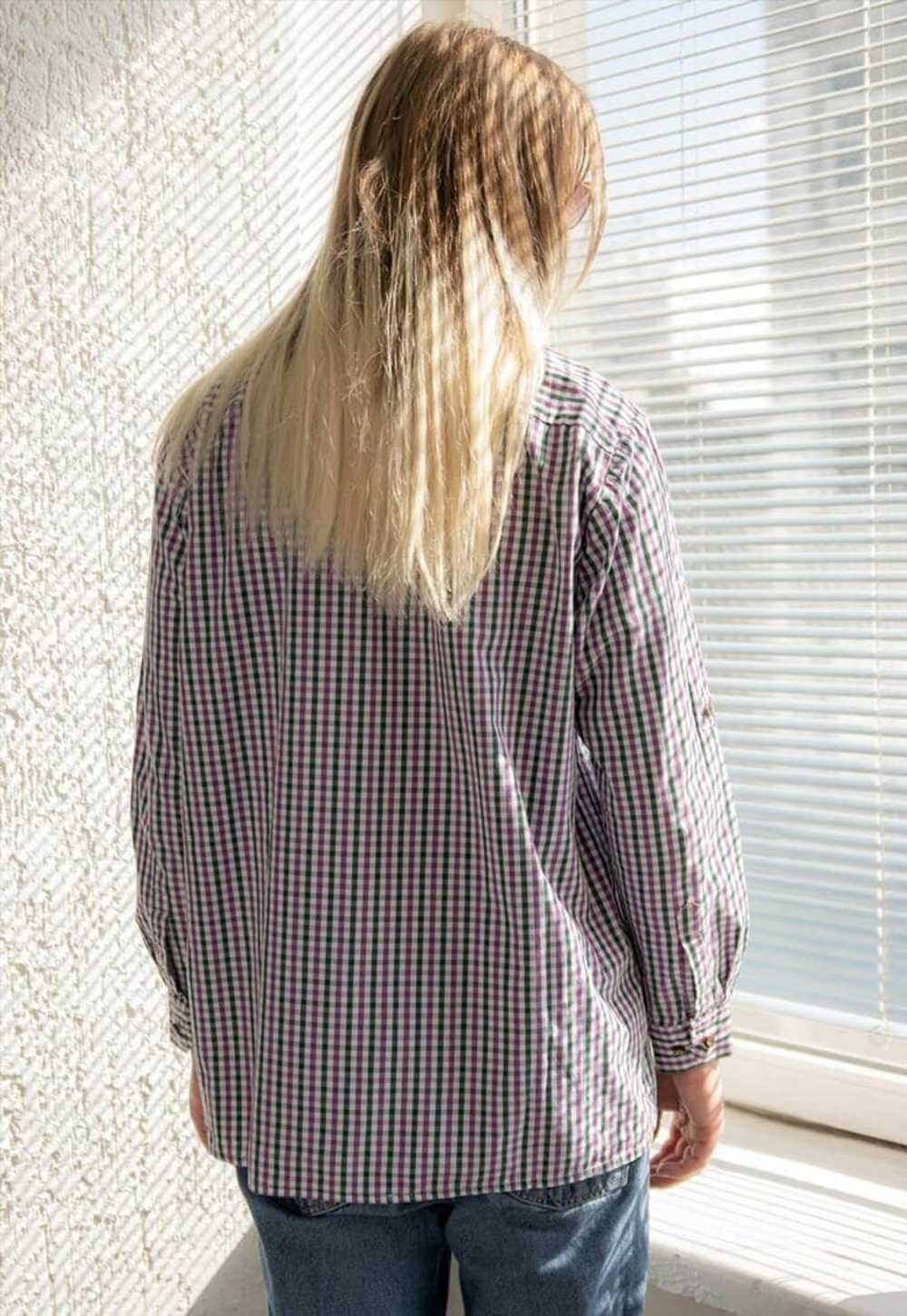 Vintage 80's Multicolour Checked Cotton Shirt - image 3