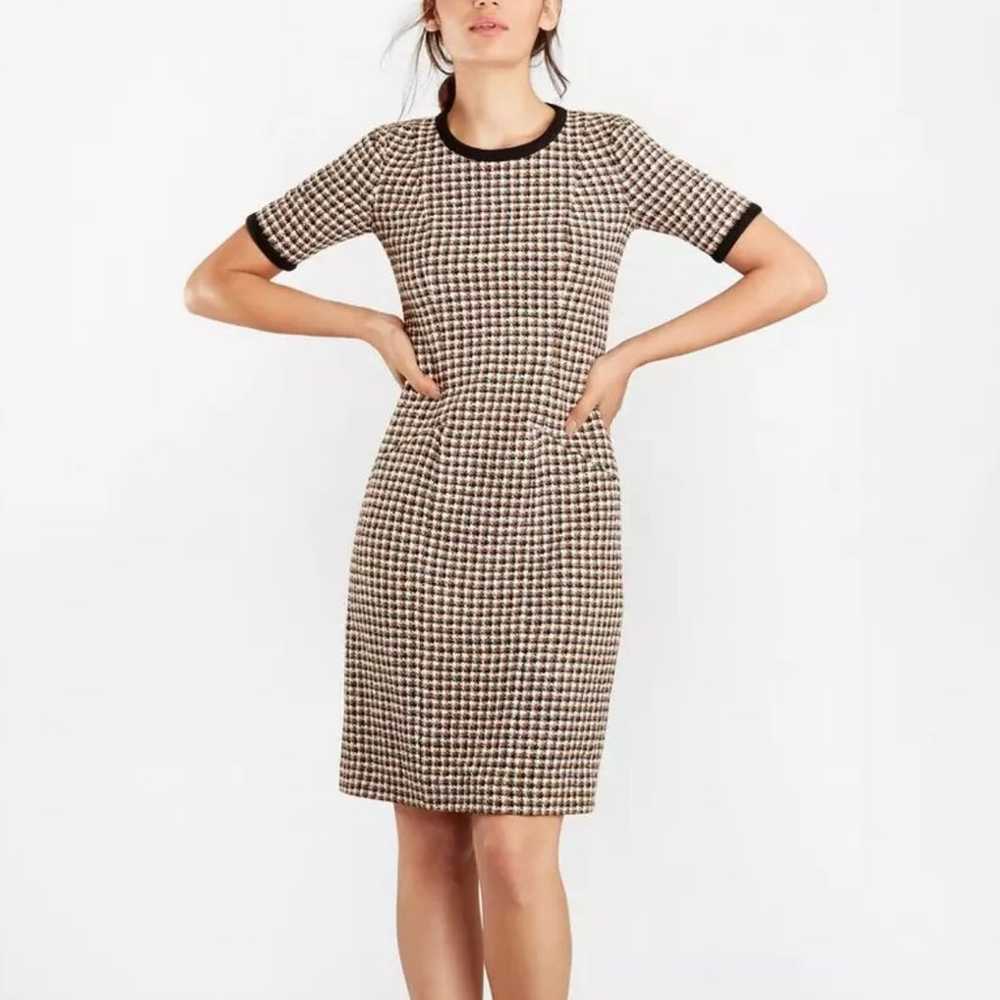 Brooks Brothers Checked Tweed A-Line Dress Sz 4 - image 1