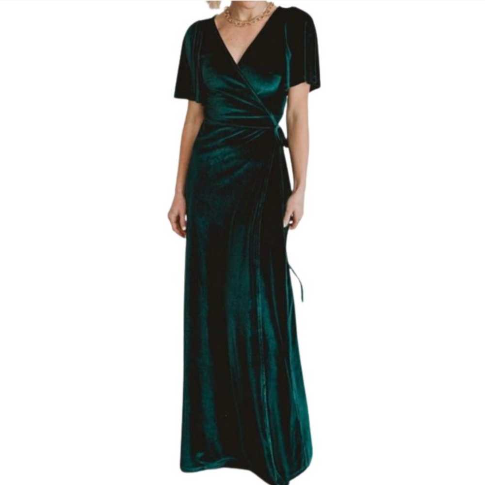 Baltic Born Green Velvet Wrap Maxi Dress - image 1