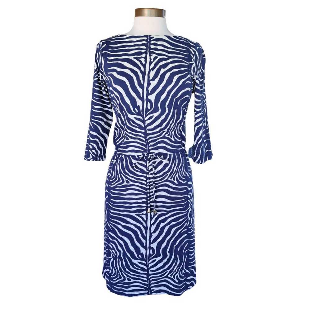 J. McLaughlin Marianne Dress Blue White Zebra Pri… - image 2