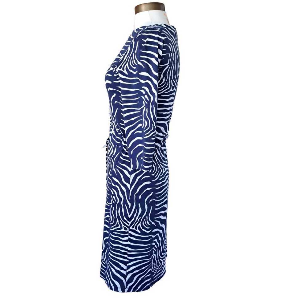 J. McLaughlin Marianne Dress Blue White Zebra Pri… - image 3