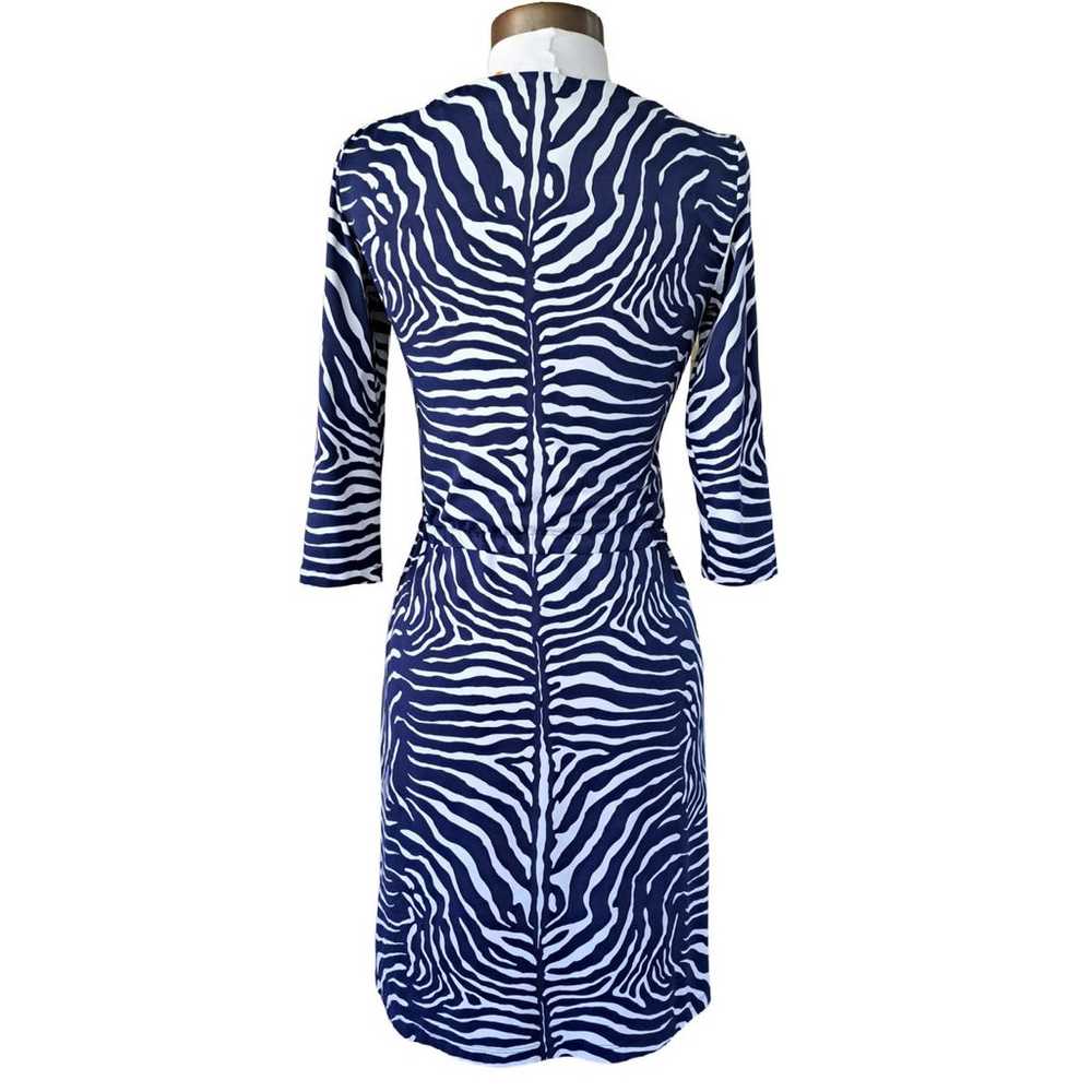 J. McLaughlin Marianne Dress Blue White Zebra Pri… - image 4