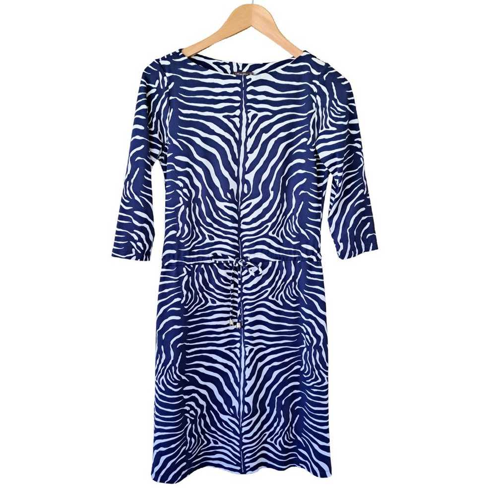 J. McLaughlin Marianne Dress Blue White Zebra Pri… - image 6