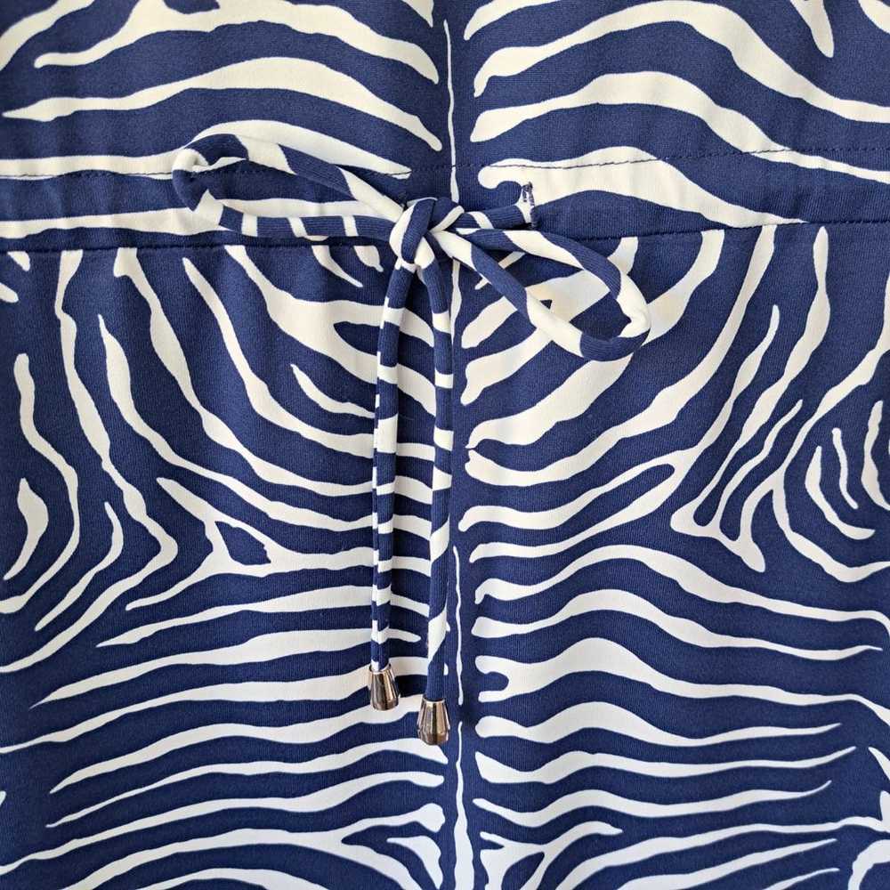J. McLaughlin Marianne Dress Blue White Zebra Pri… - image 8