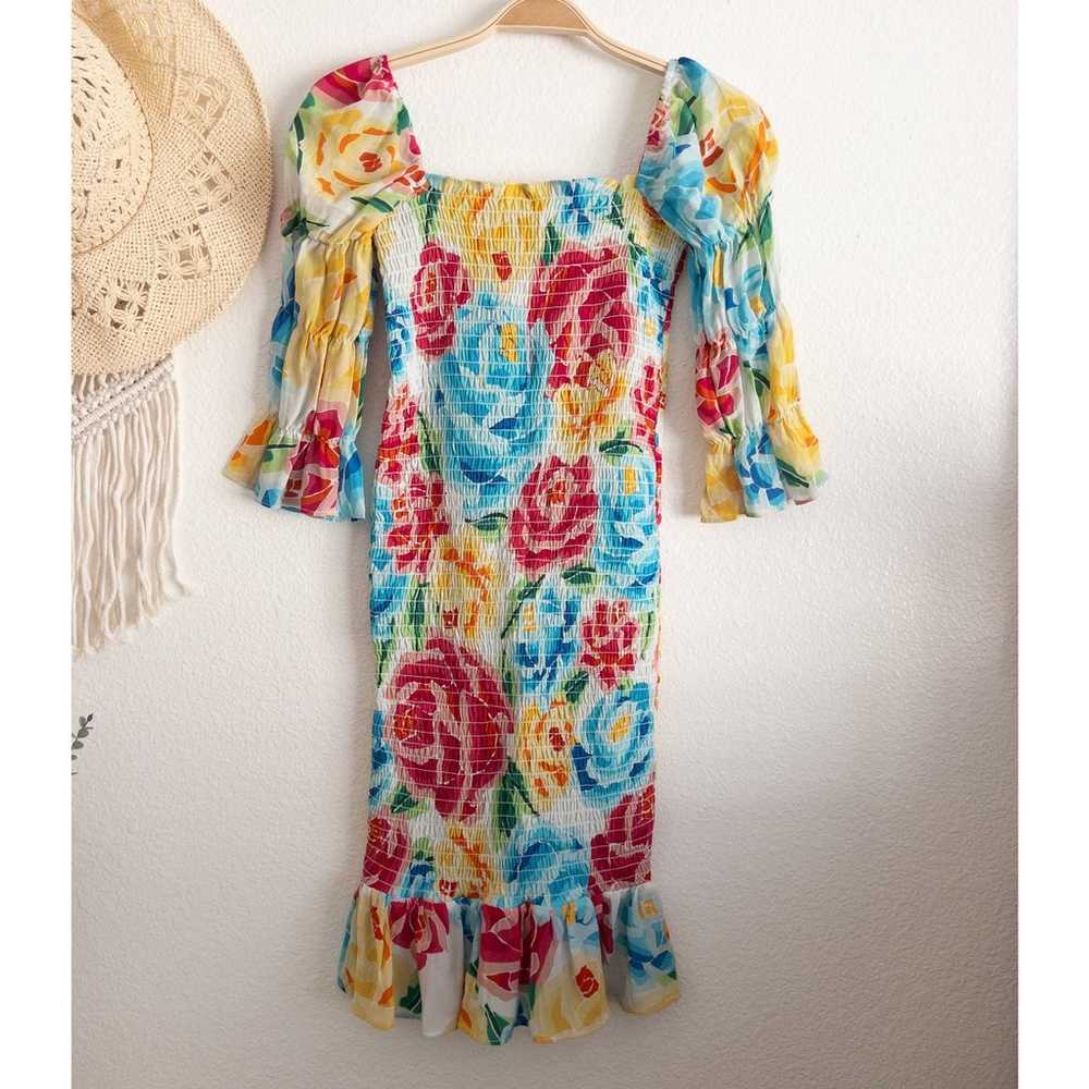 All Things Mochi Floral Silk Mariana Dress Size S… - image 5