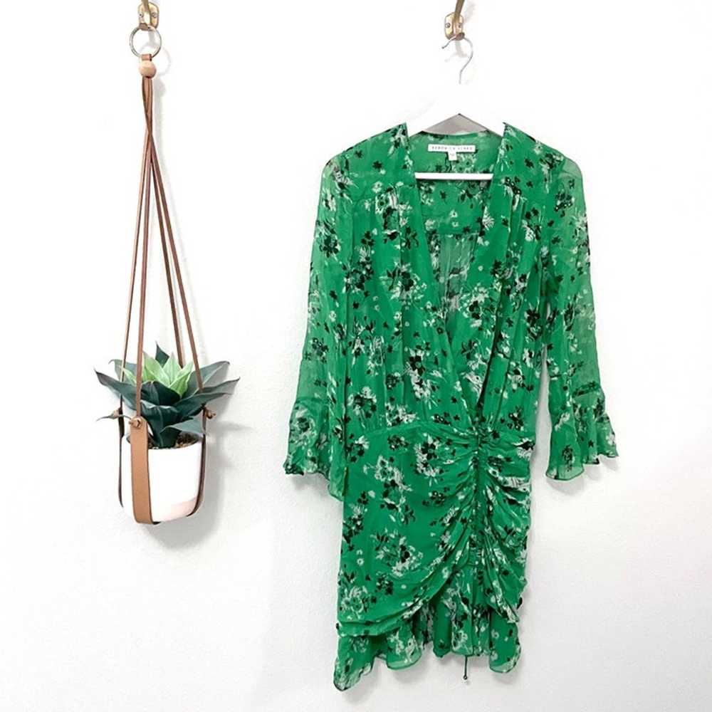 Veronica Beard Sean Floral-Print Silk Dress In Gr… - image 2