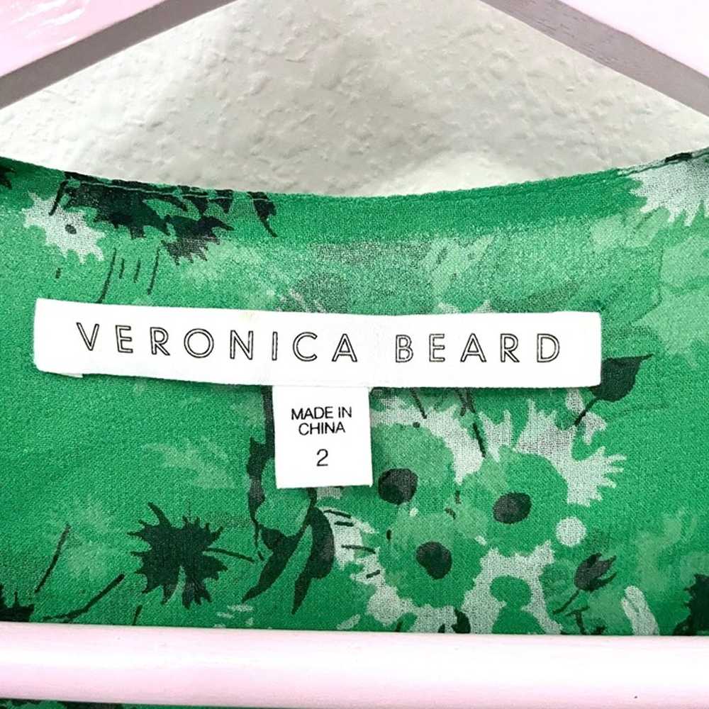 Veronica Beard Sean Floral-Print Silk Dress In Gr… - image 3
