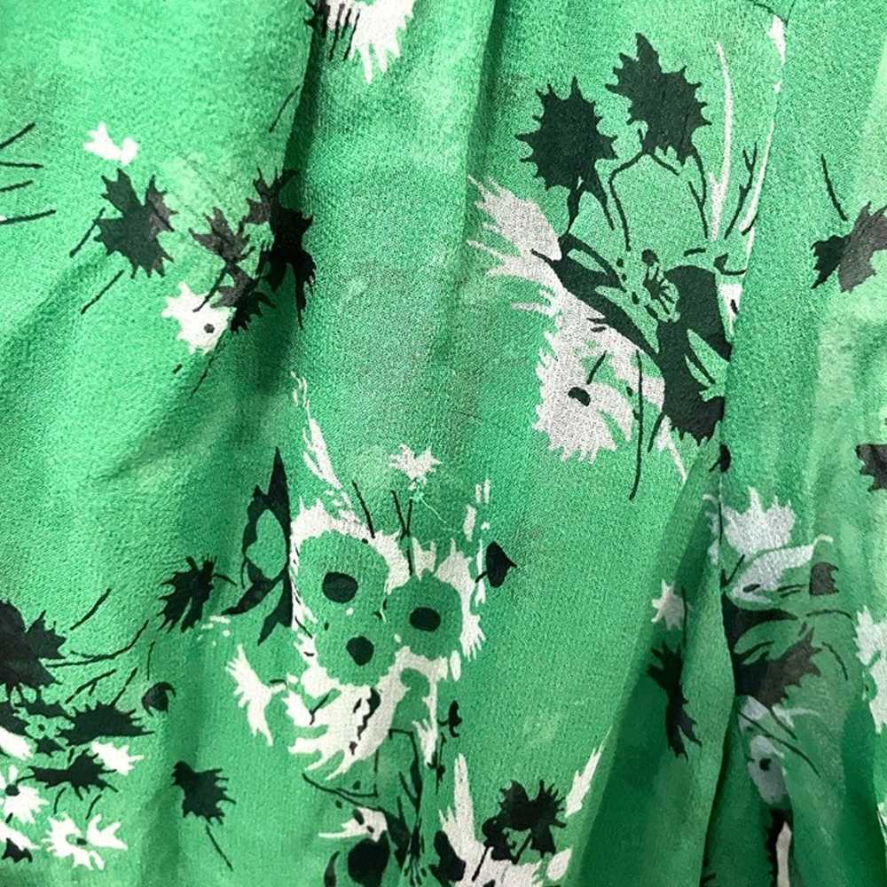 Veronica Beard Sean Floral-Print Silk Dress In Gr… - image 9