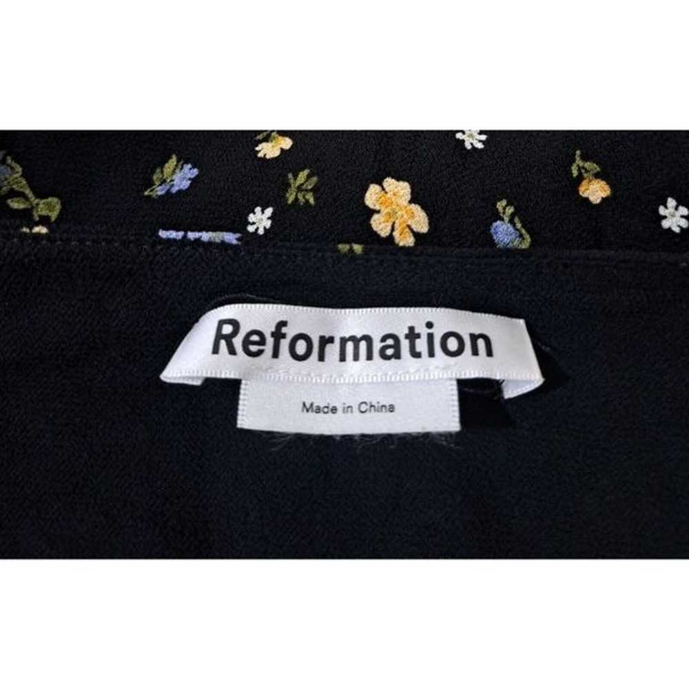 Reformation Women Size 2 Alani Dress Black Green … - image 7