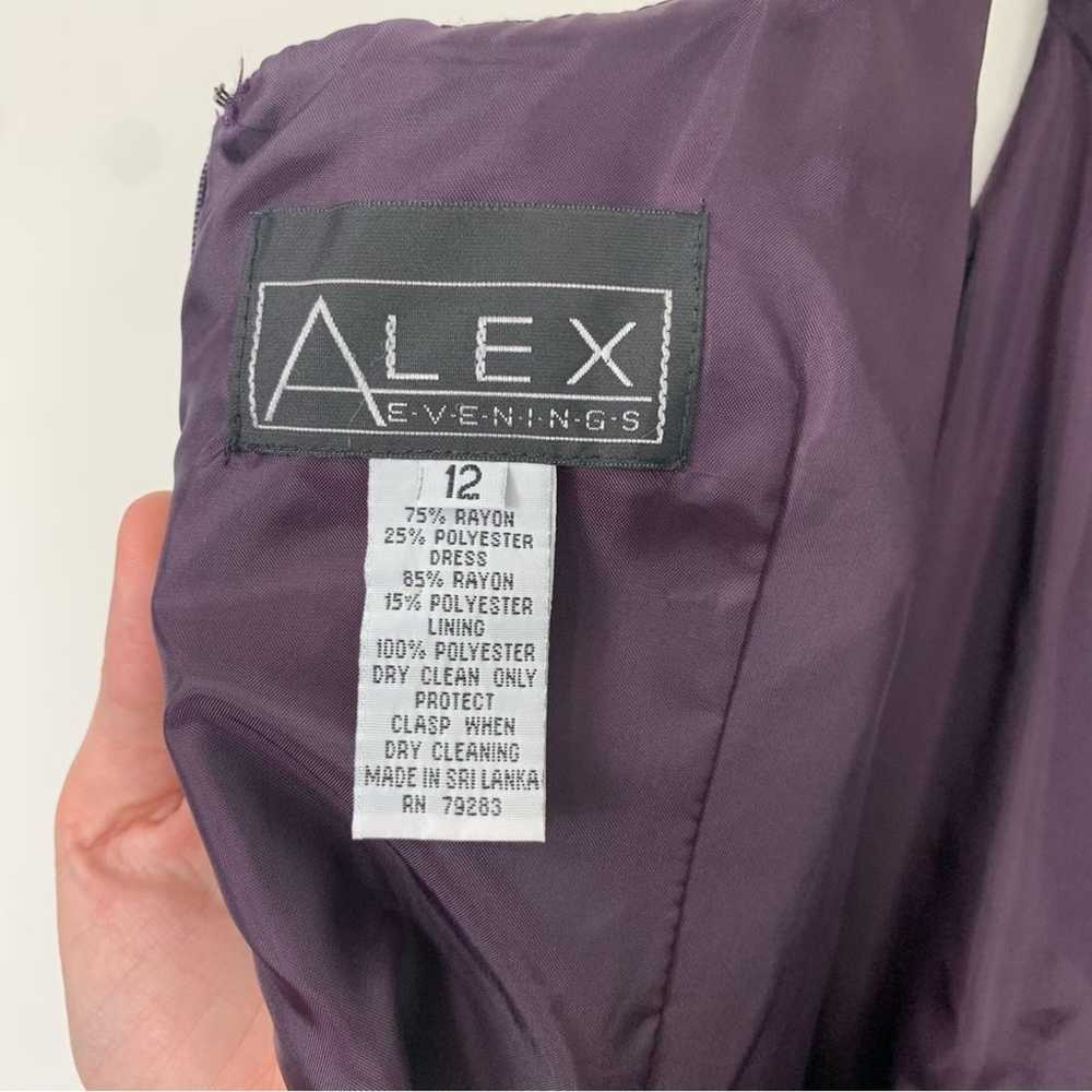 Alex Evenings Purple Shimmer Column Gown Dress 12 - image 2