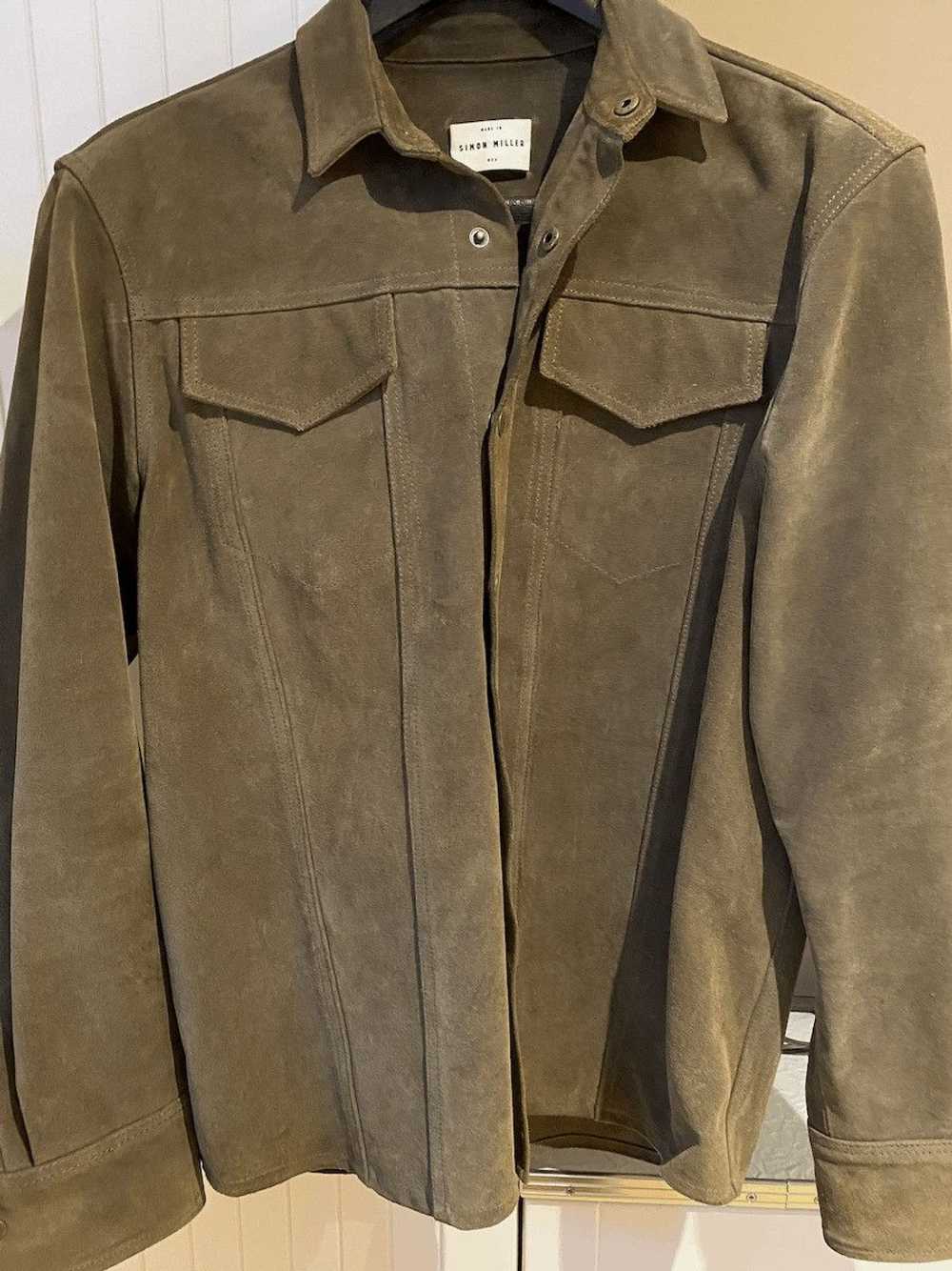 Simon Miller Simon Miller Olive Suede Overshirt - image 1