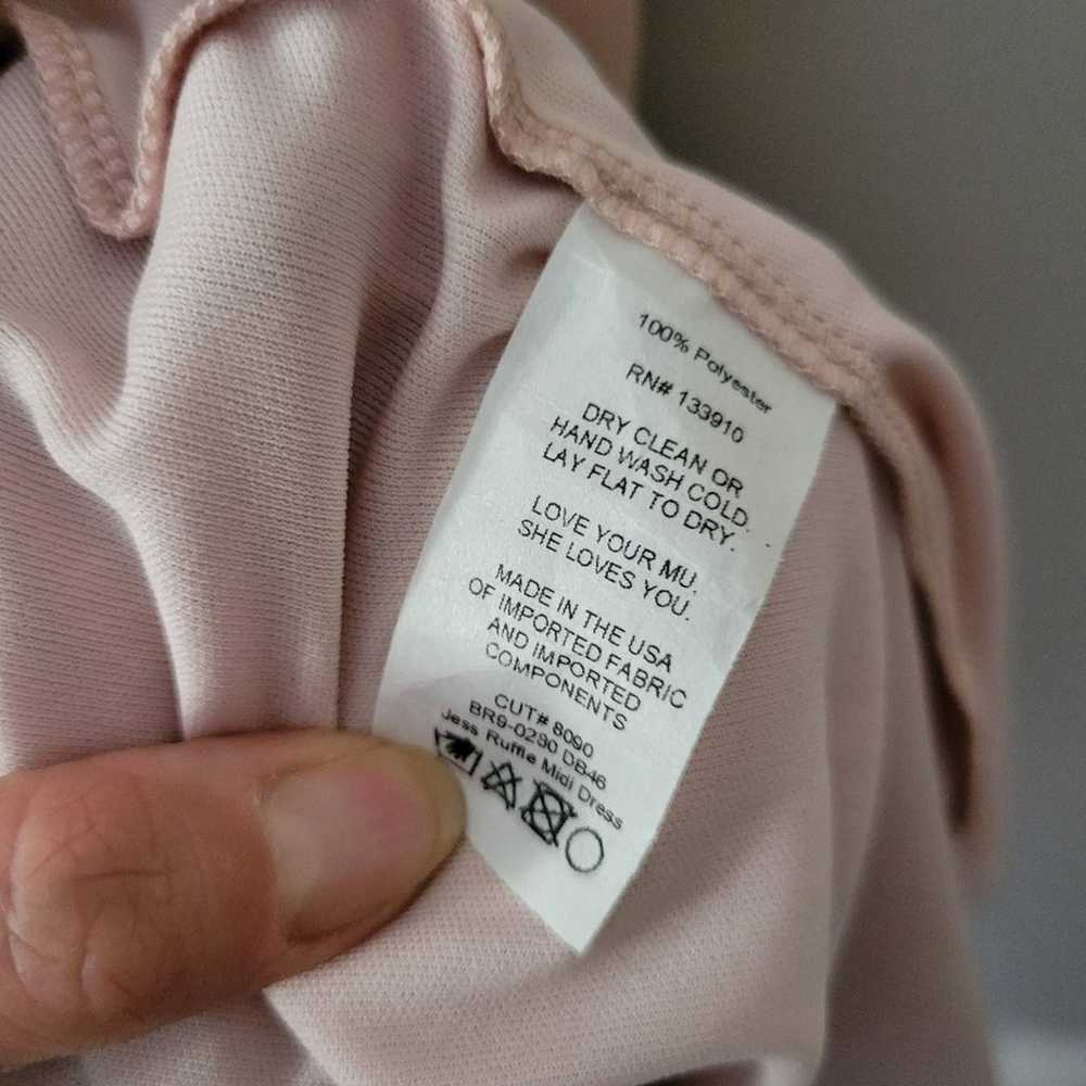 Jess Ruffle Midi Dress by MUMU, Size Medium, Neut… - image 8