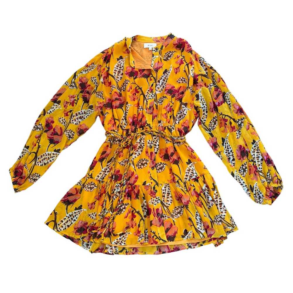 A.L.C. Jen Floral Silk Belted Flounce Dress - image 3