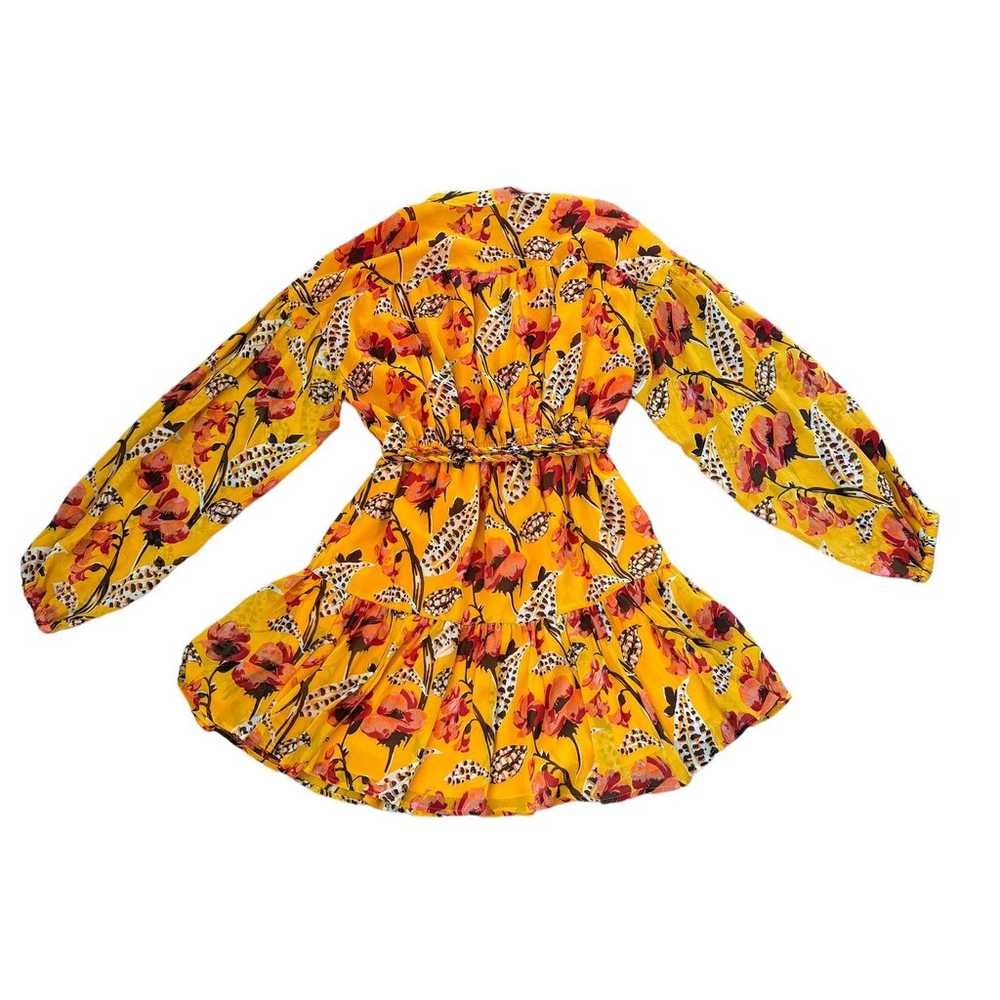 A.L.C. Jen Floral Silk Belted Flounce Dress - image 4