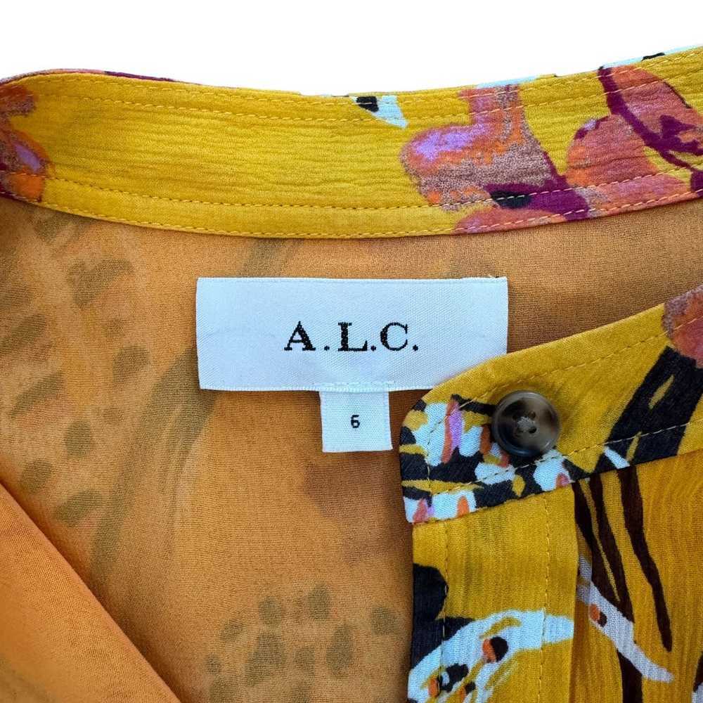 A.L.C. Jen Floral Silk Belted Flounce Dress - image 5