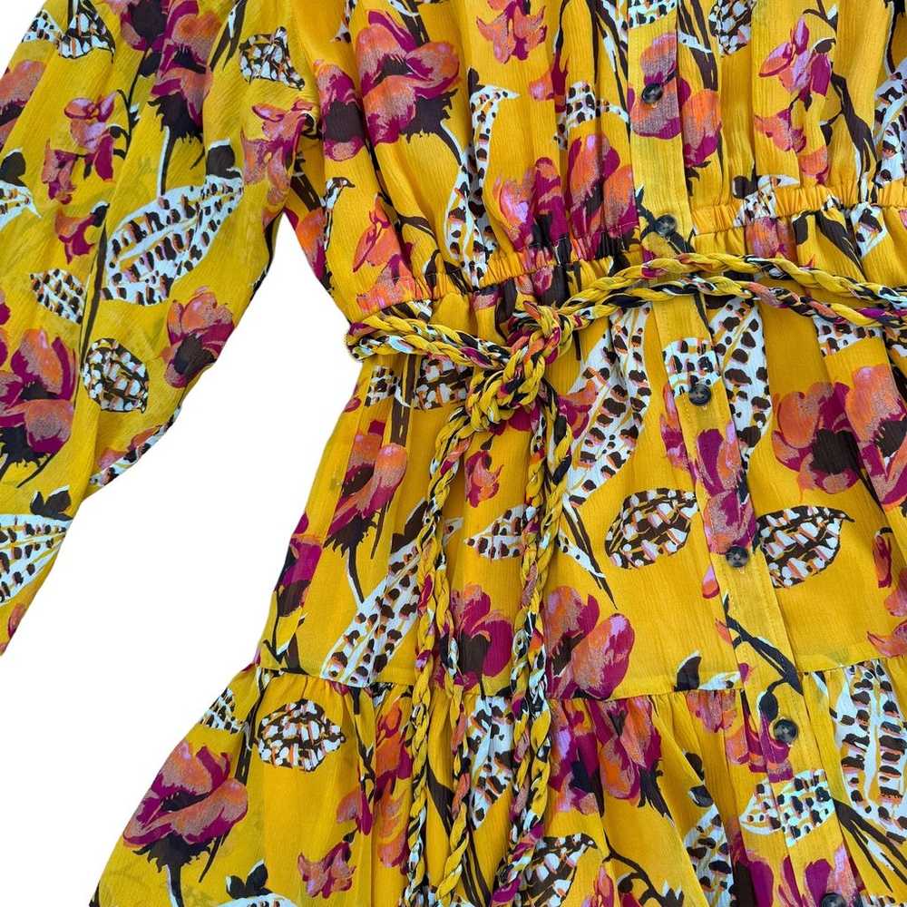 A.L.C. Jen Floral Silk Belted Flounce Dress - image 7