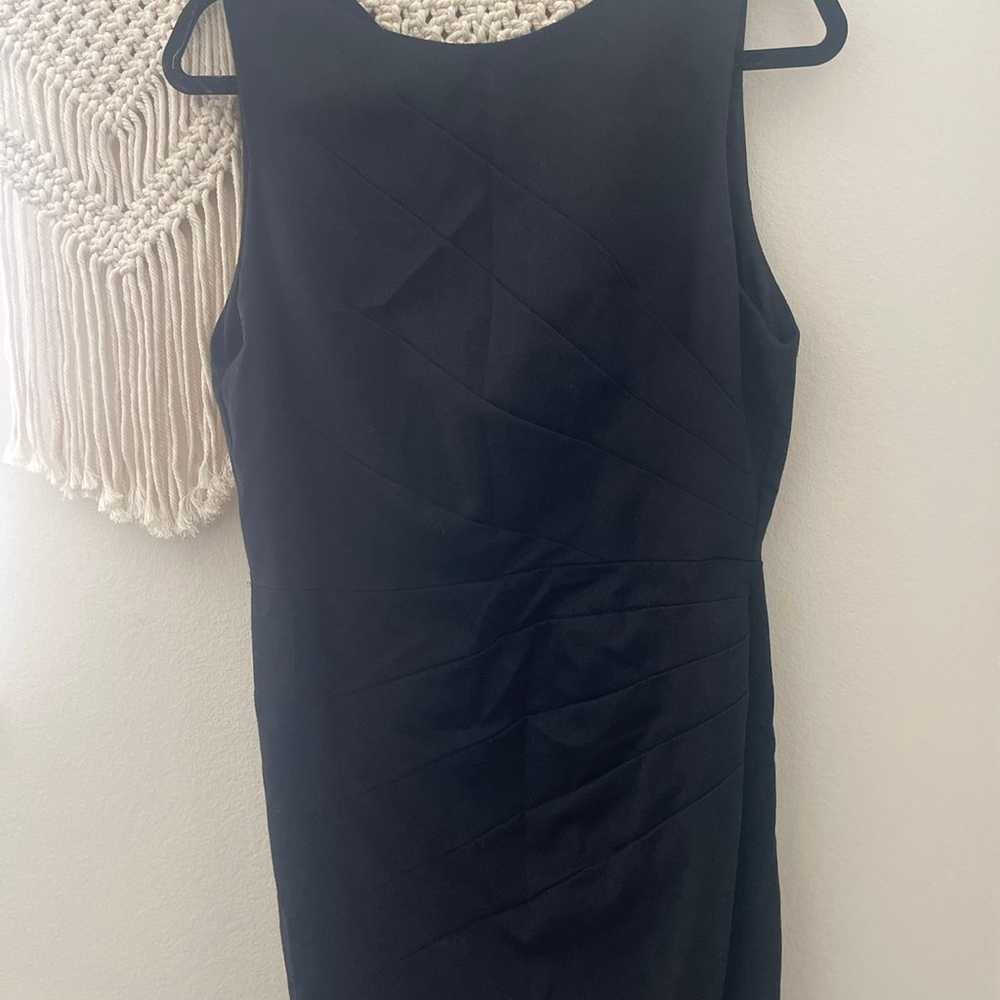 Alice + Olivia Klara Wool Pleat Seam Black Dress - image 3