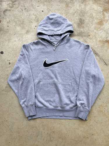Nike × Vintage Nike Grey Center Swoosh Hoodie