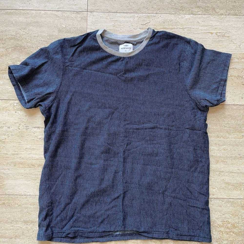 London Peter Werth Blue Short Sleeve Shirt Stretc… - image 1