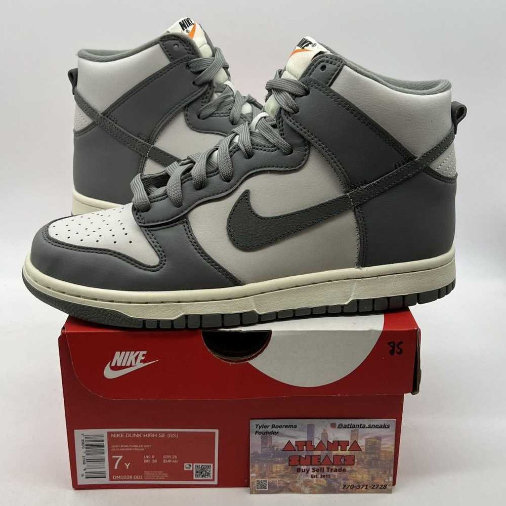 Jordan Brand Nike dunk high light bone tumbled gr… - image 1