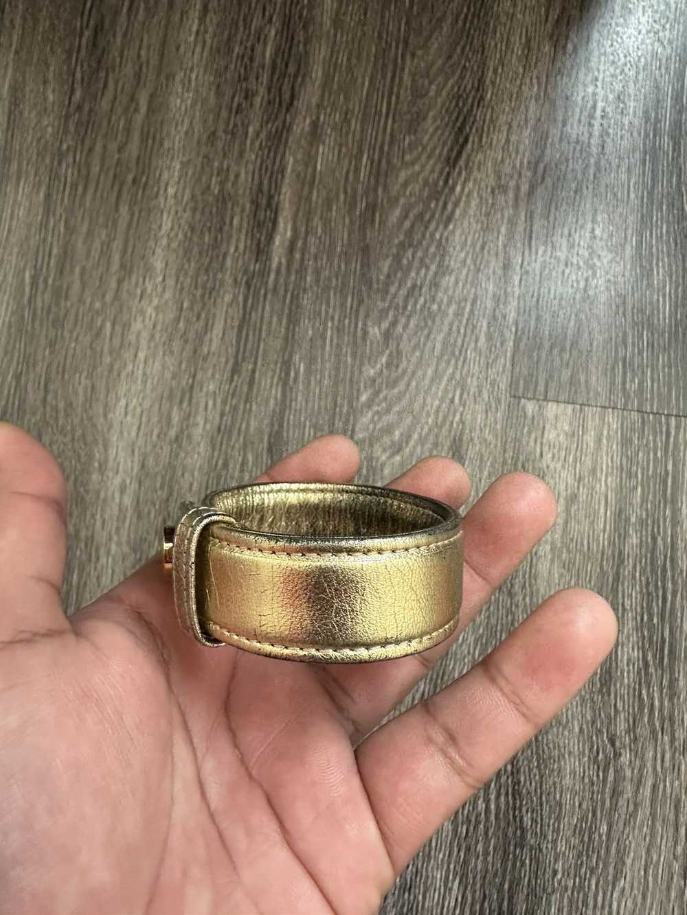 Loewe Leather Gold Loewe Bracelet Snap On - image 3