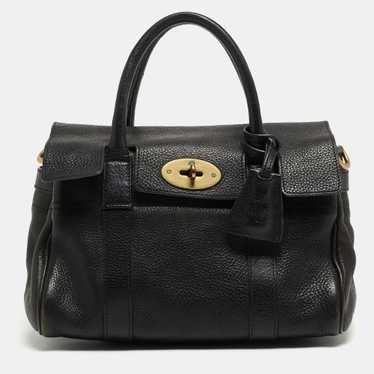 MULBERRY Black Grain Leather Small Bayswater Satc… - image 1
