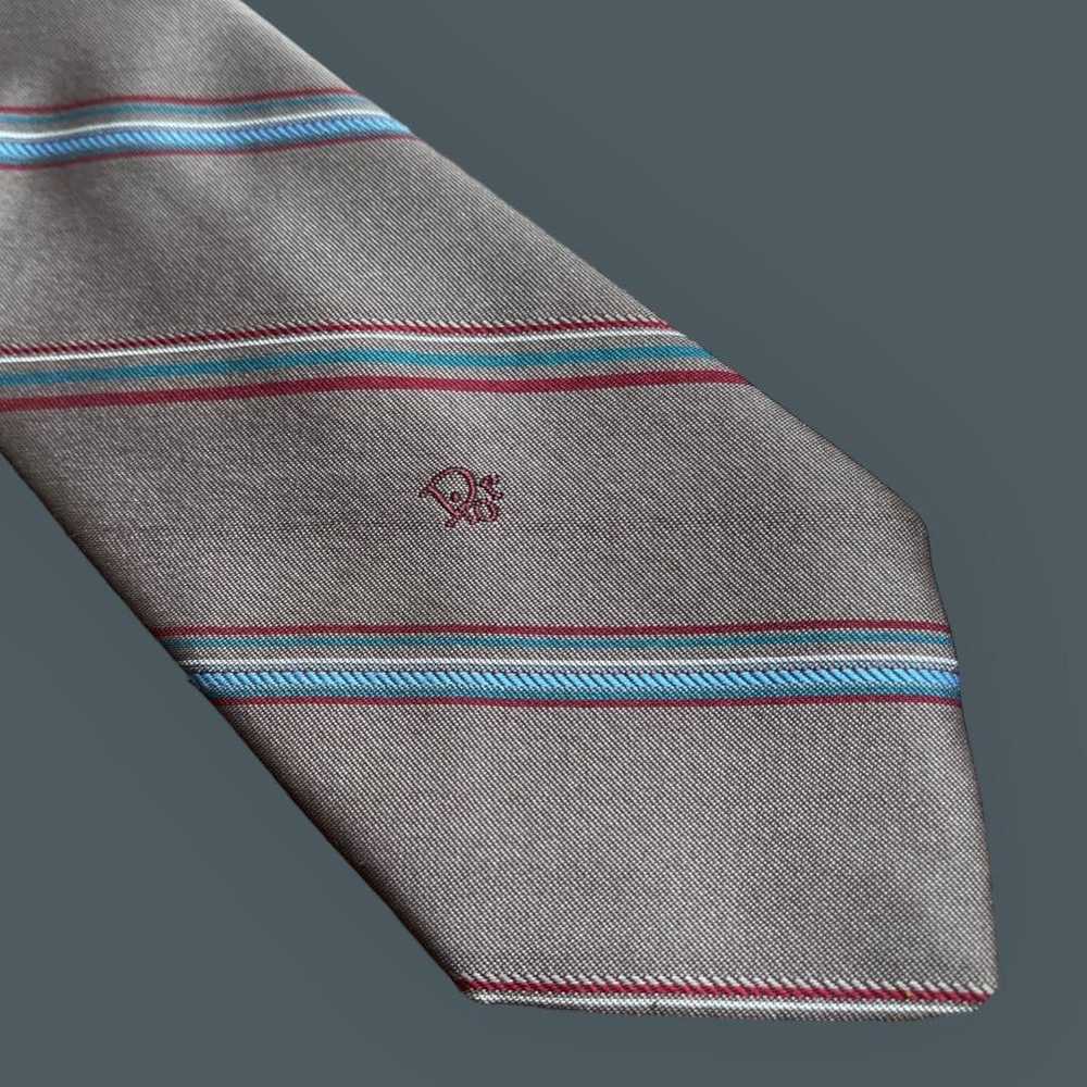 Dior Christian Dior Repp tie Brown Blue White Red… - image 12