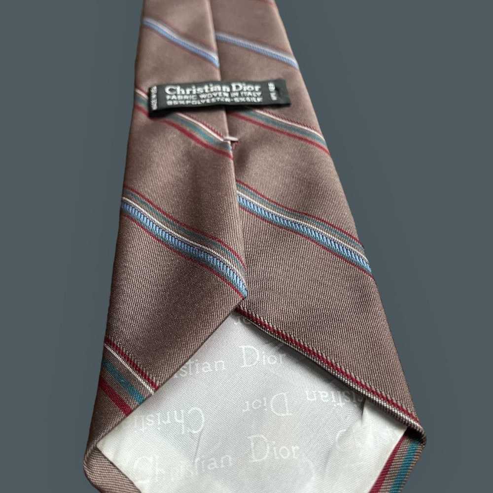 Dior Christian Dior Repp tie Brown Blue White Red… - image 3