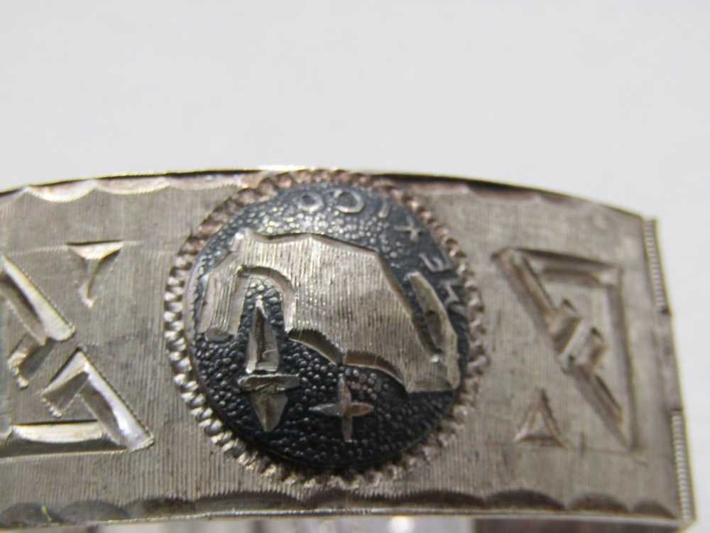 Vintage Sterling Mexican Pictorial Link Bracelet,… - image 5