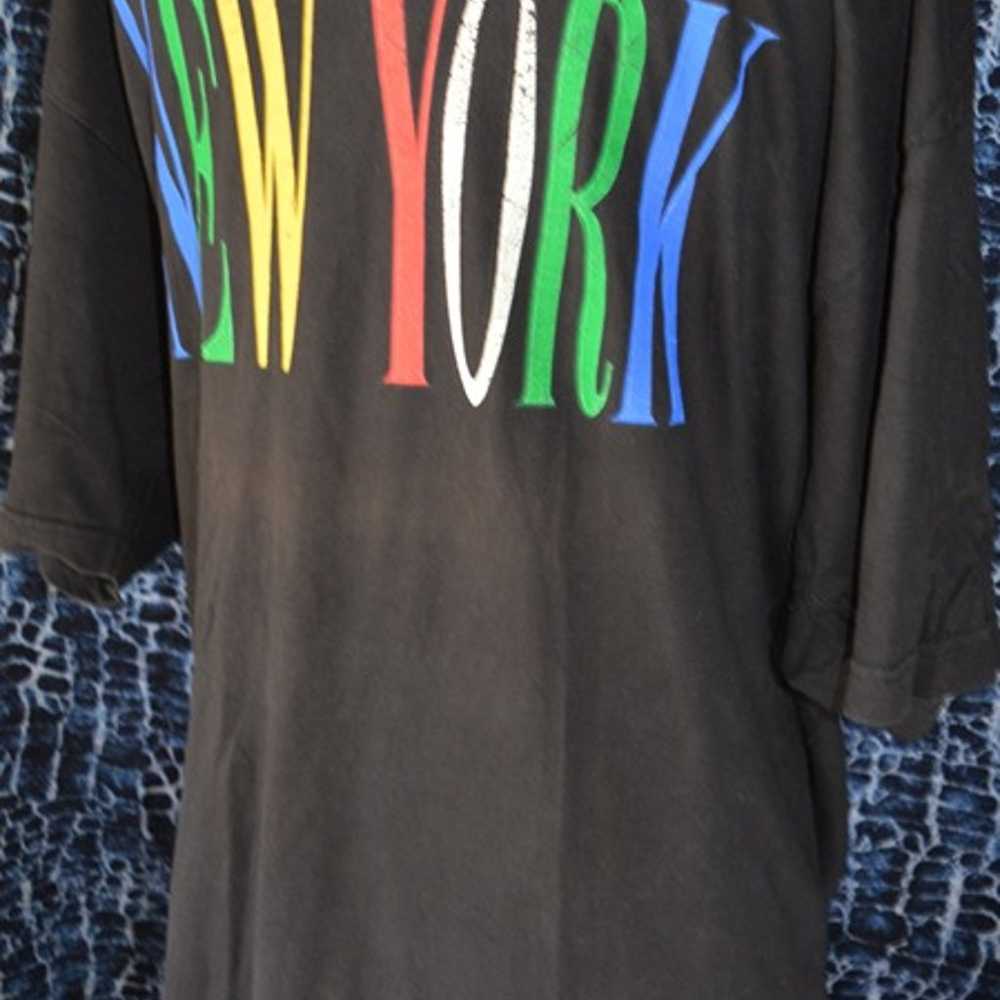 Vintage Men T-Shirt   NEW YORK Printed Multicolor… - image 11