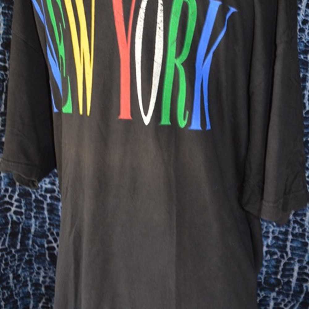 Vintage Men T-Shirt   NEW YORK Printed Multicolor… - image 12