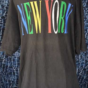 Vintage Men T-Shirt   NEW YORK Printed Multicolor… - image 1