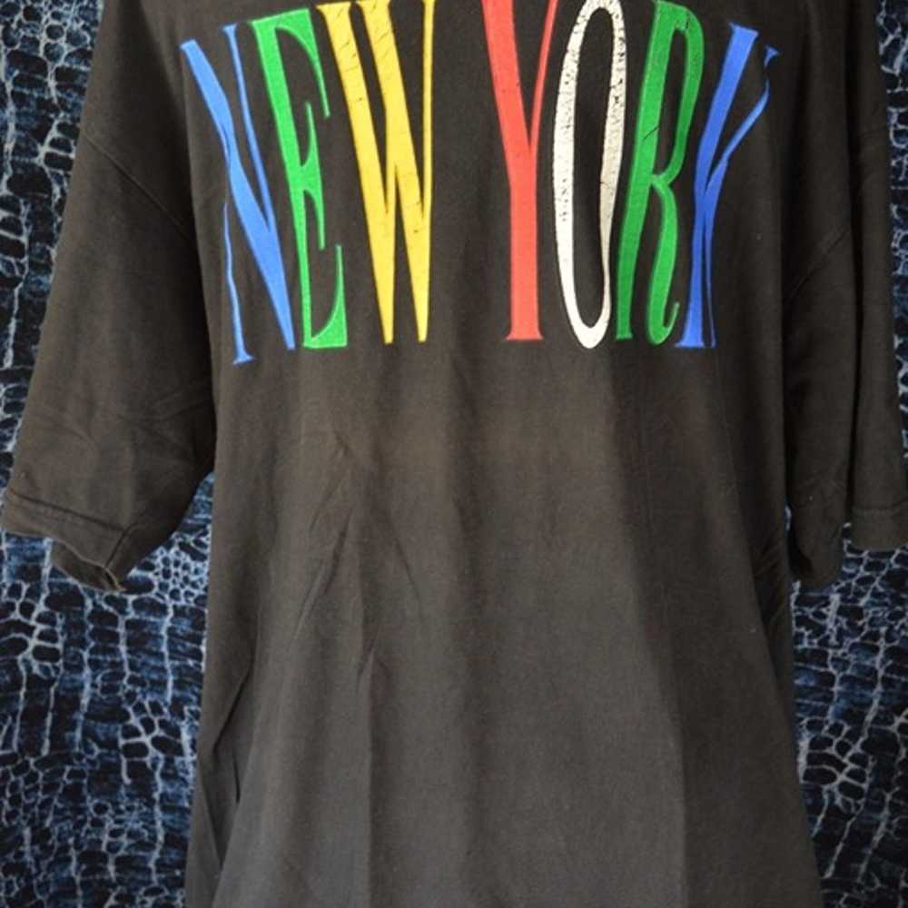 Vintage Men T-Shirt   NEW YORK Printed Multicolor… - image 2