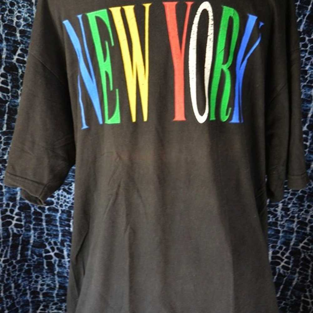 Vintage Men T-Shirt   NEW YORK Printed Multicolor… - image 4
