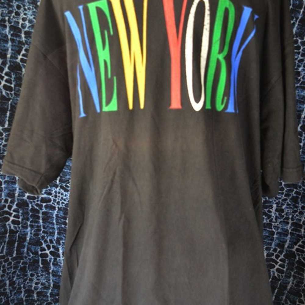 Vintage Men T-Shirt   NEW YORK Printed Multicolor… - image 5