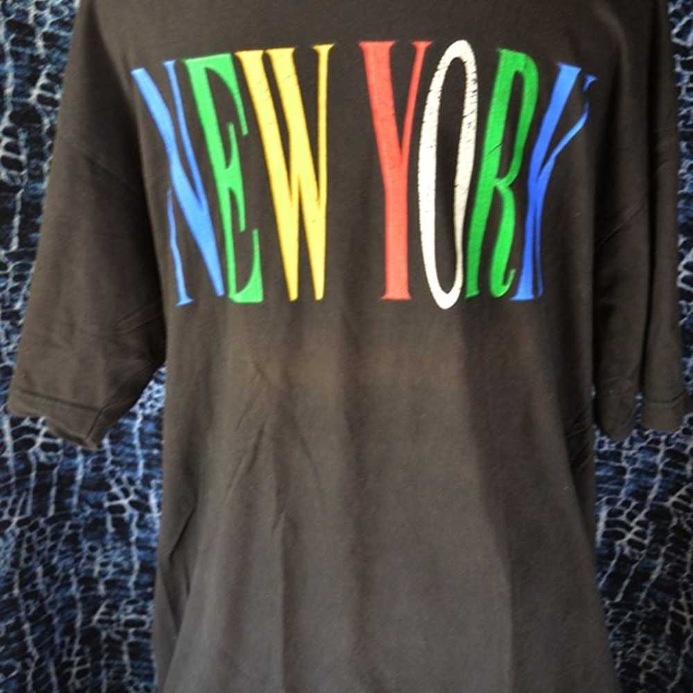 Vintage Men T-Shirt   NEW YORK Printed Multicolor… - image 7