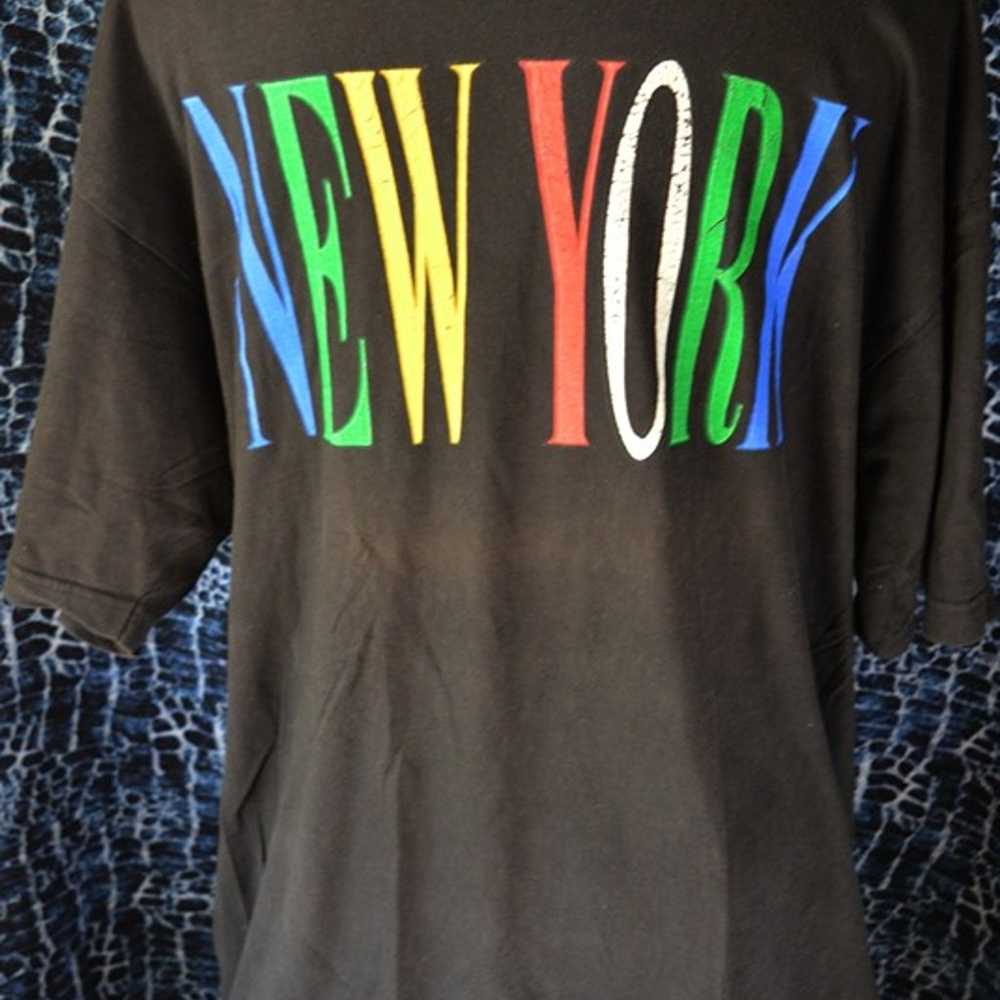 Vintage Men T-Shirt   NEW YORK Printed Multicolor… - image 8