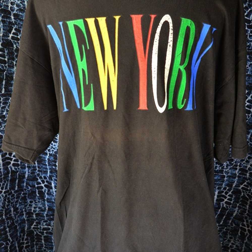 Vintage Men T-Shirt   NEW YORK Printed Multicolor… - image 9