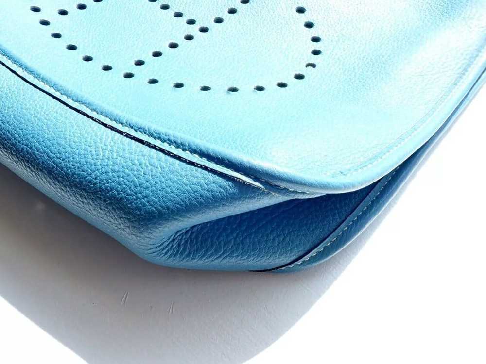 Authentic! Hermes Evelyne Blue Jean Courchevel GM… - image 3